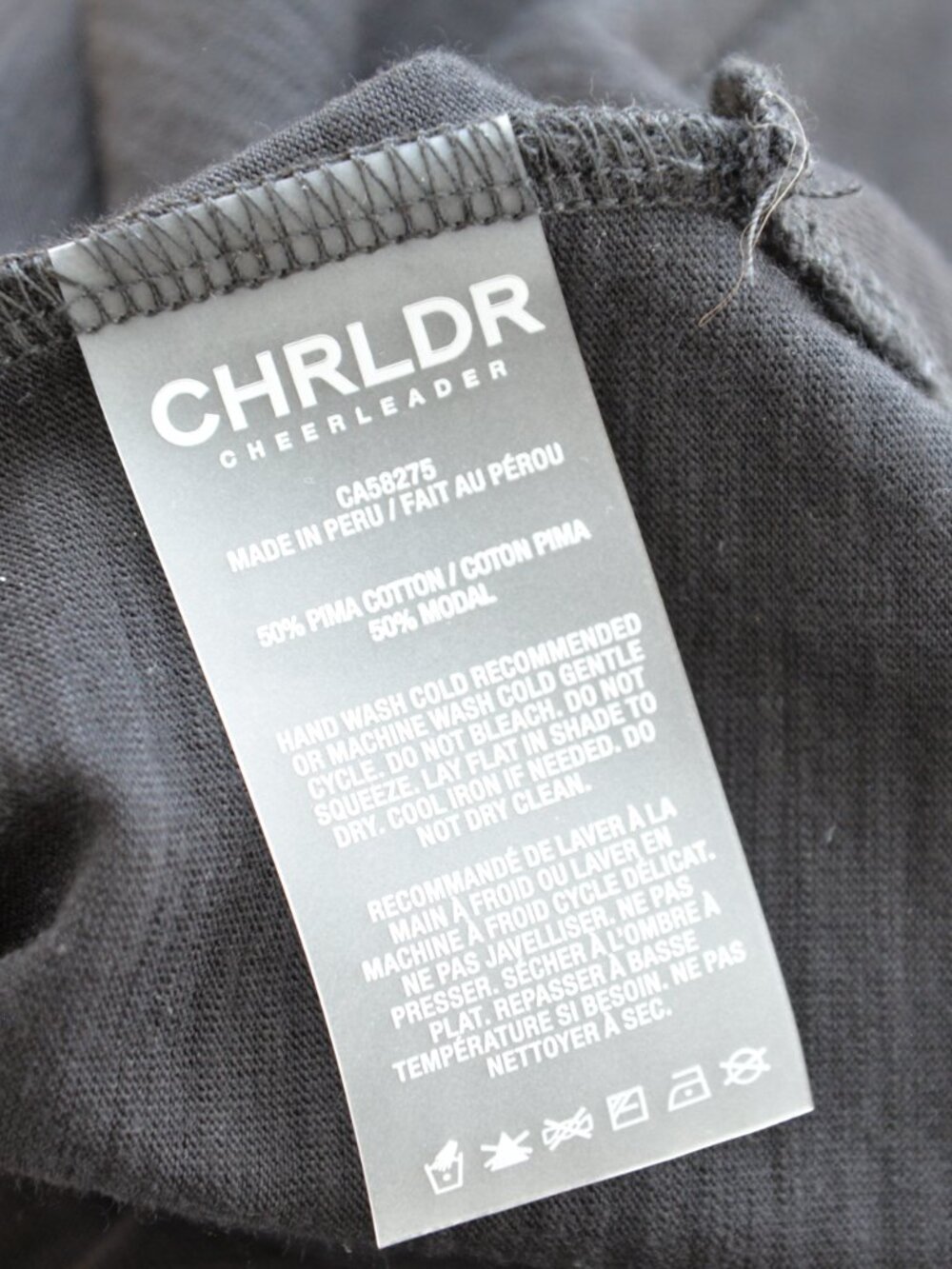 CHRLDR Amrat Jersey Blouse Button Up Black Sz S - Picture 8 of 8